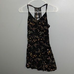 mini black flower dress
